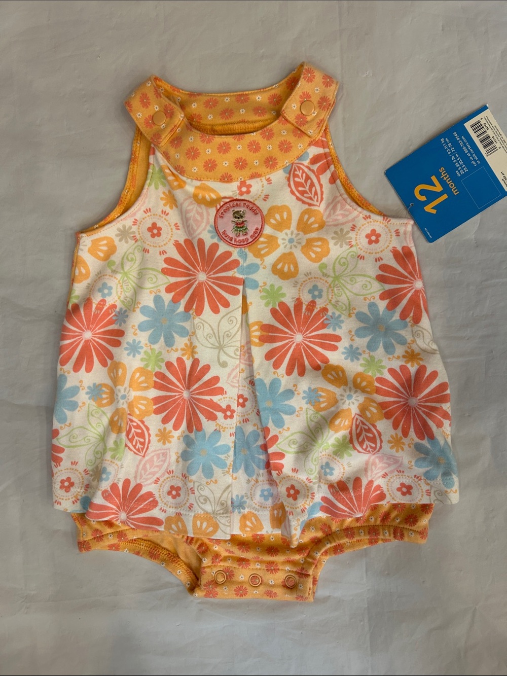 Carter's Floral Sleeveless One-Piece - White, Orange, Blue, Yellow, Green, Pink